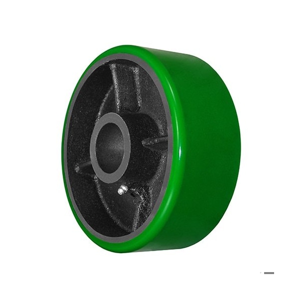 Durastar Wheel, 8X3 Polyurethane, Steel (Green, Black), 1-15/16 Plain Bore 830PU86G - main